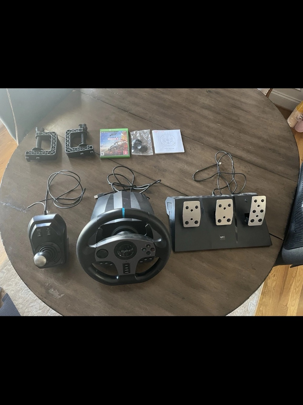 PXN V9 Black Racing Wheel, Pedals & Shifter bundle with Forza Horizon 4